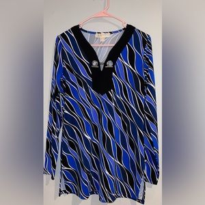 Michael Kors Blouse. Color: Blue, Size: S. Silver Accents.